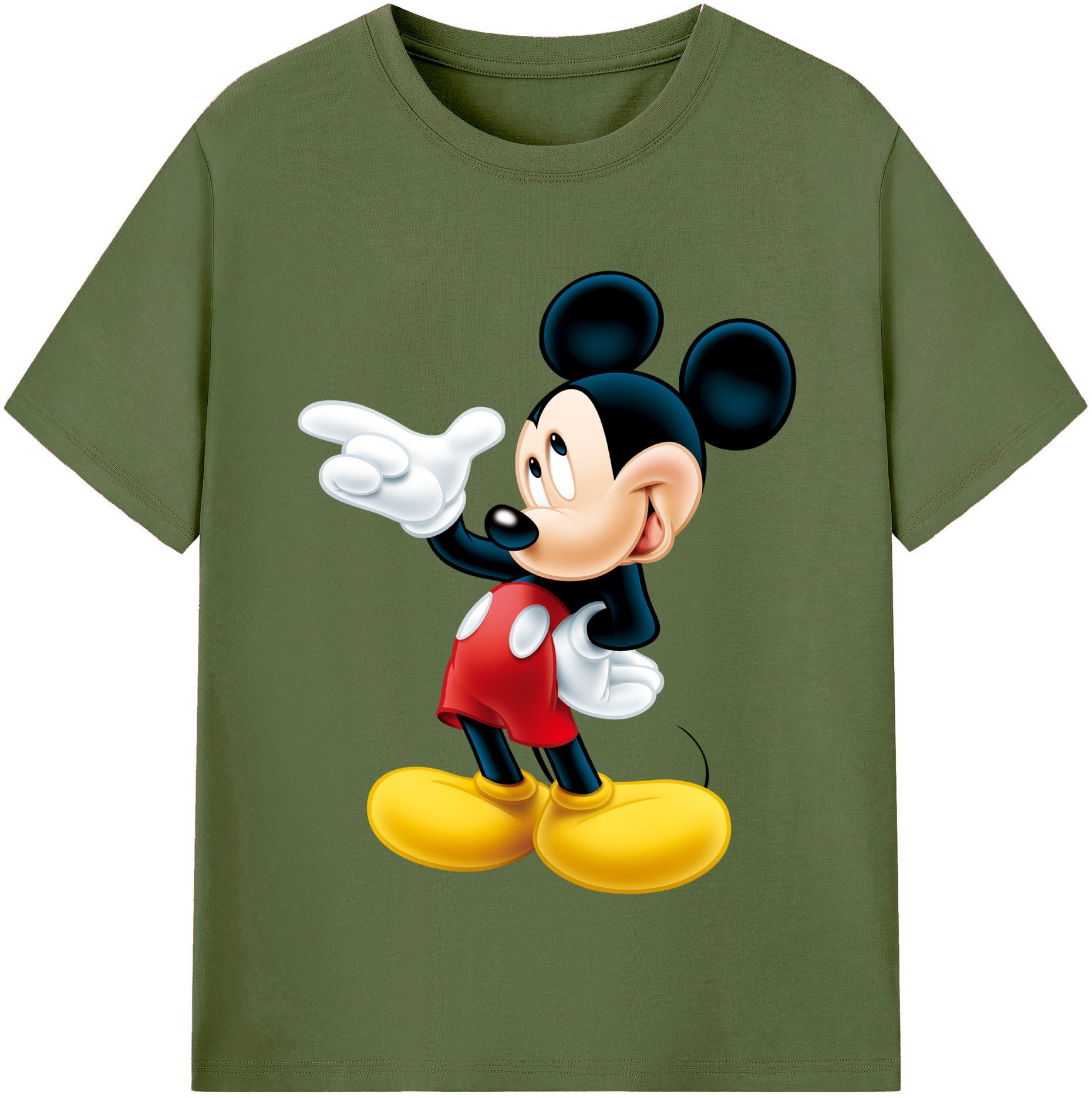 （画像用） ミッキーマウス Mickey Mouse 綿100％半袖Tシャツ（フロントプリント）